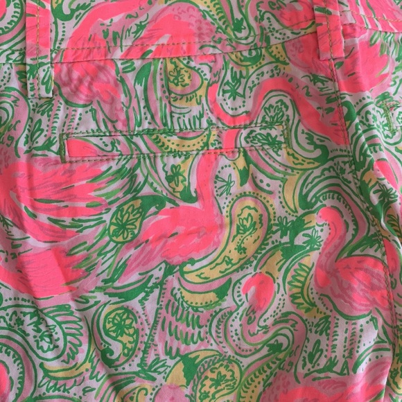 Lilly Pulitzer Resort White Hot Wings Walsh Shorts Flamingos Size 00 EUC - Picture 8 of 8